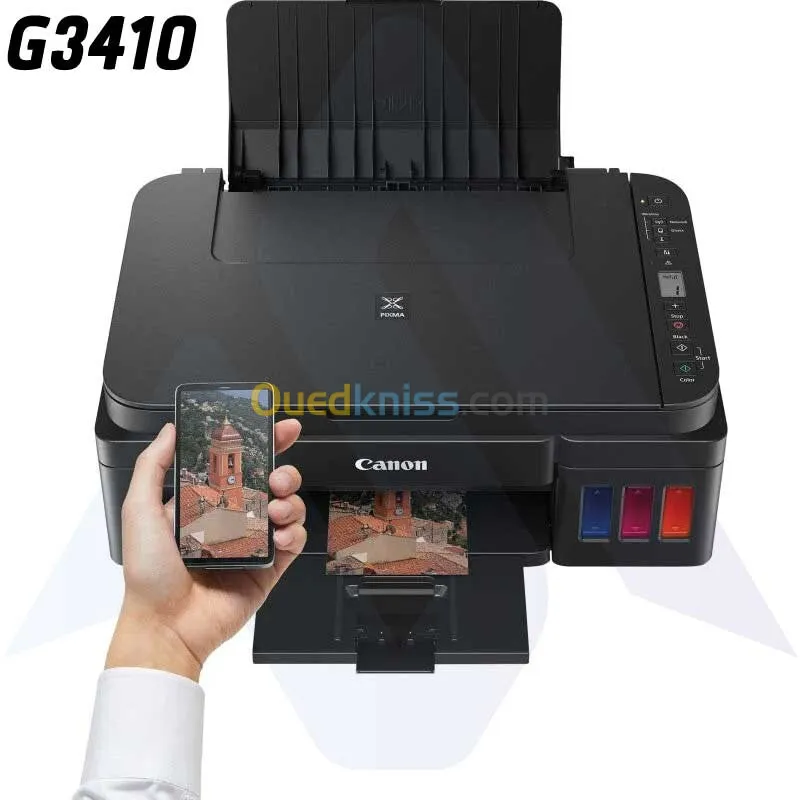 Canon PIXMA G3410 Imprimante Multifonction Jet d Encre Couleur WiFi A4 avec Reservoir Rechargeable