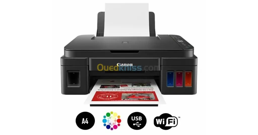 Canon PIXMA G3410 Imprimante Multifonction Jet d Encre Couleur WiFi A4 avec Reservoir Rechargeable