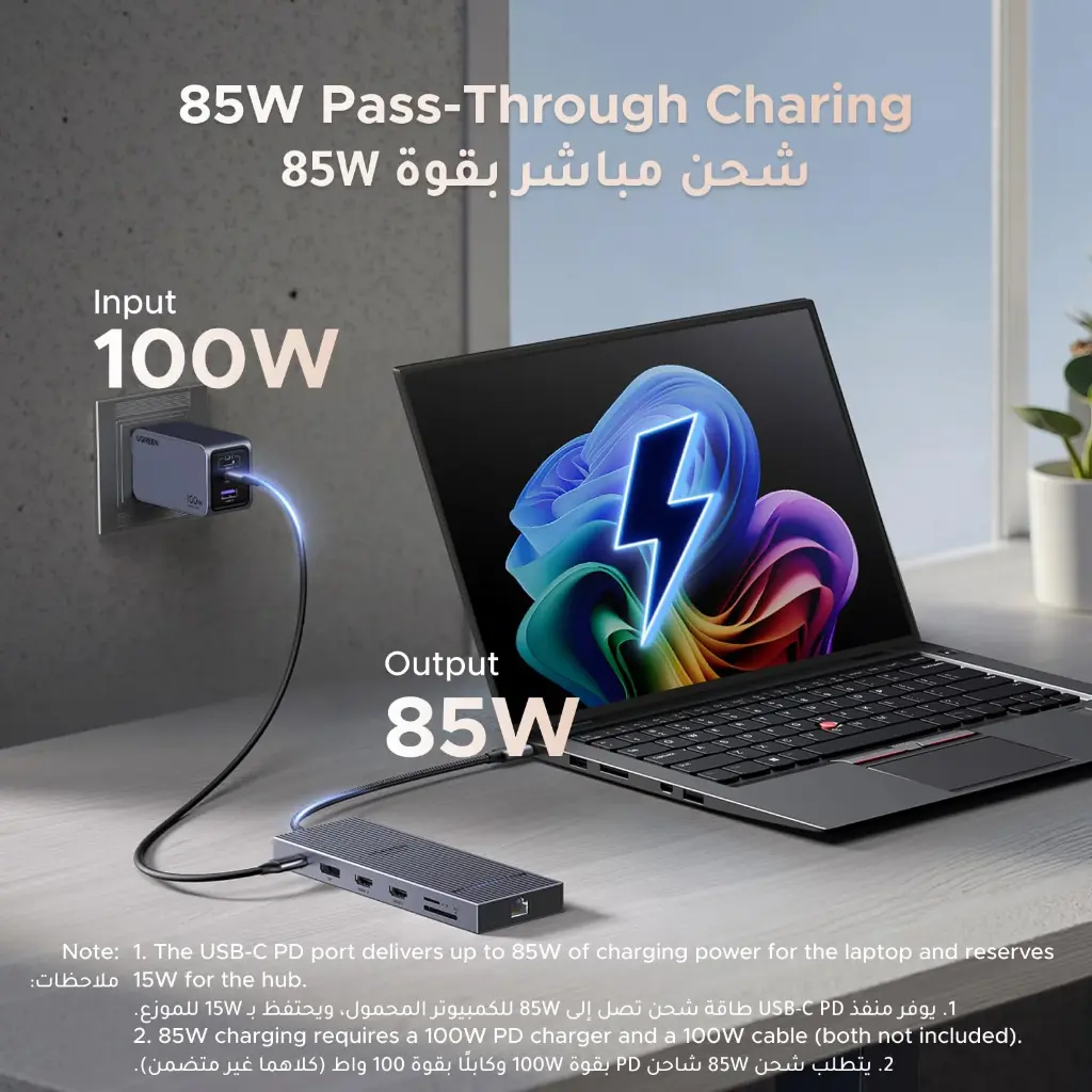 🔌 UGREEN REVODOK PRO USB-C HUB 12-EN-1 – TRIPLE ÉCRAN 4K / HDMI + DISPLAYPORT / 100W PD