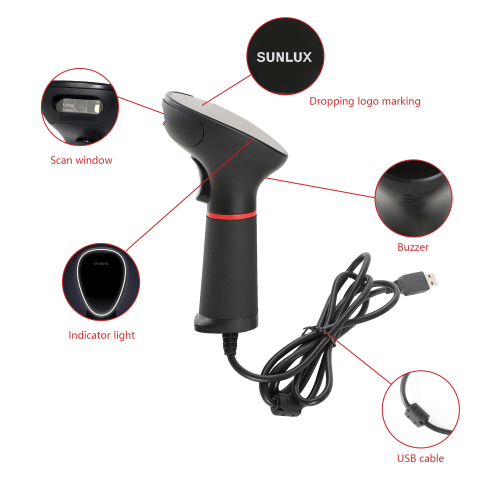 🛒 DOUCHETTE CODE-BARRES SUNLUX XL-3610 – 1D / 2D / QR CODE / USB 