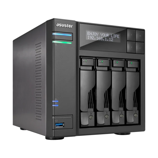🗄️ SERVEUR NAS ASUSTOR AS6204T – NAS 4 BAIES – INTEL CELERON QUAD-CORE – 4GB DDR3L – 2× GIGABIT ETHERNET