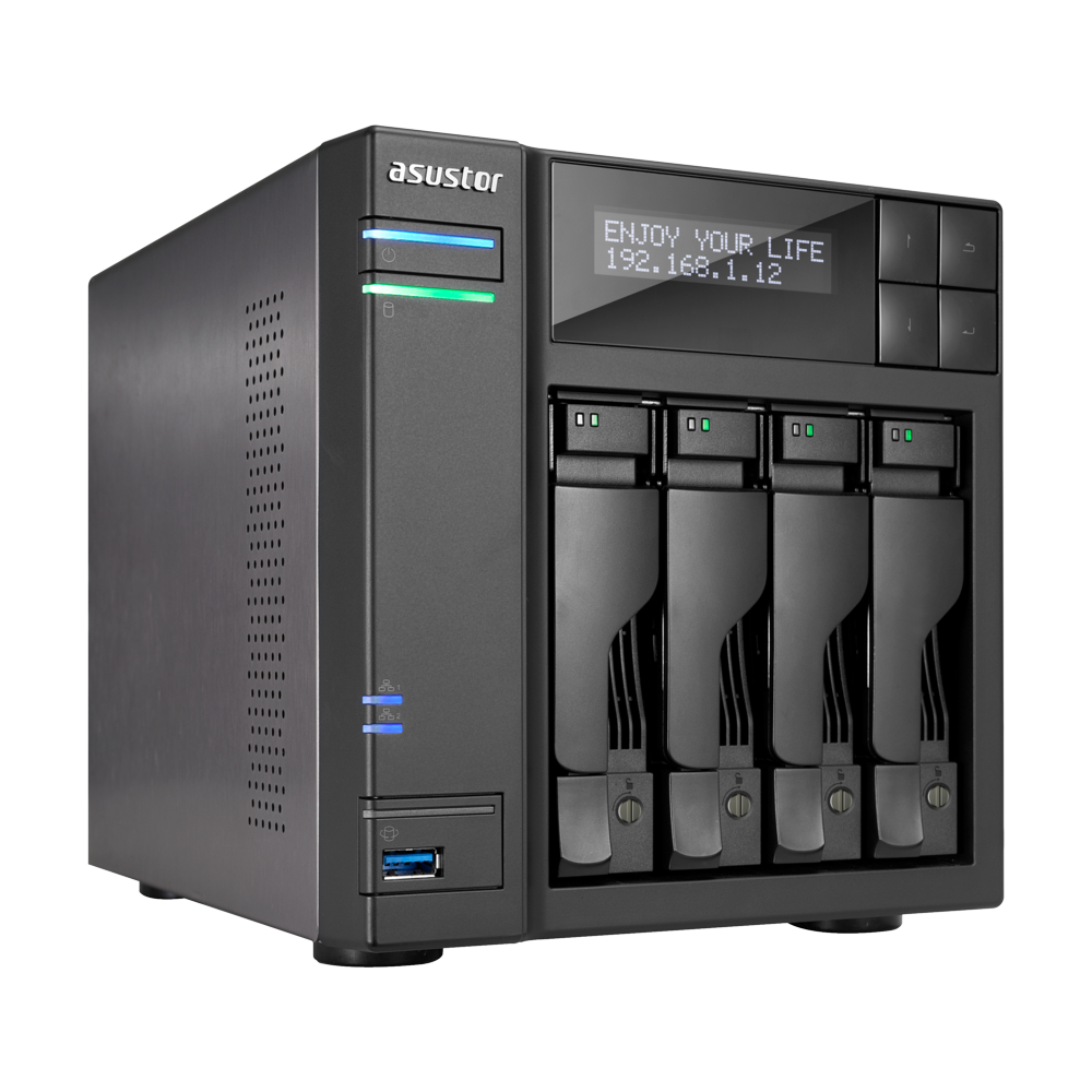 🗄️ SERVEUR NAS ASUSTOR AS7004T – NAS 4 BAIES – INTEL CORE i3/i5 – JUSQU’À 16GB DDR3 – 2× GIGABIT ETHERNET