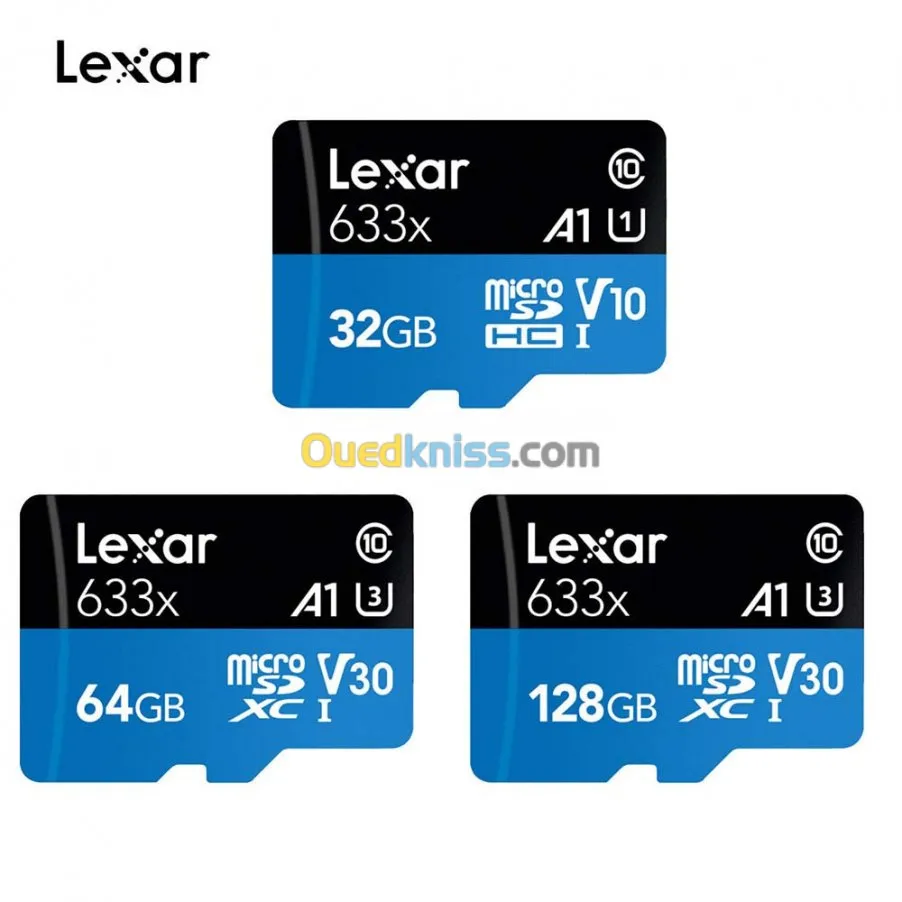 Carte Mémoire Lexar 633x MicroSD 32GB 100Mbps Class 10 (100% Originale) - بطاقة ذاكرة ليكسار