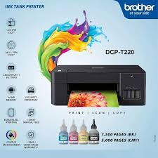 🖨️ طابعة BROTHER DCP-T220 – متعددة الوظائف – خزانات حبر قابلة لإعادة التعبئة – USB